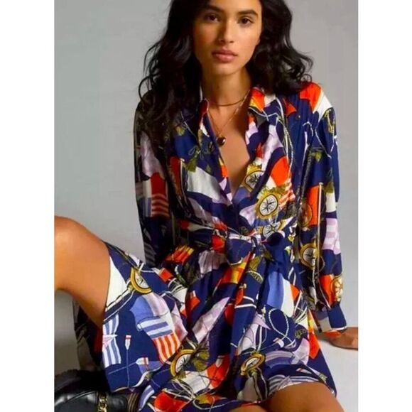 Anthropologie Maeve Nautica shirt dress size SP - Picture 6 of 15